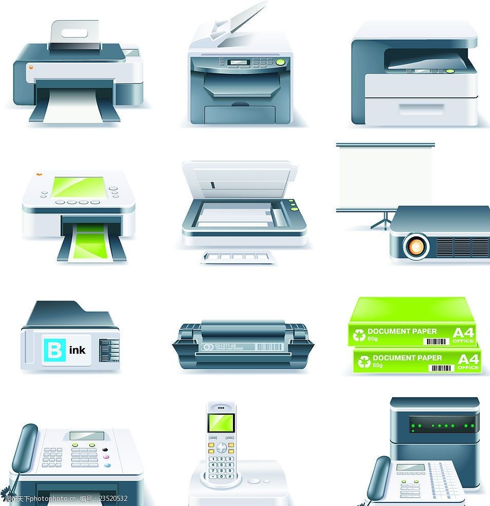 辦公設(shè)備圖標(biāo)矢量素材 提升設(shè)計(jì)效率與專業(yè)度